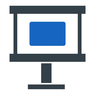 Bilgisayar monitörü. Vektör çizim