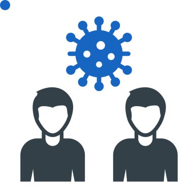 Bir grup insan ve virüsün vektör çizimi