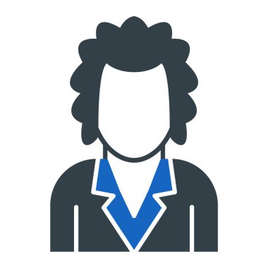 Beyaz arkaplanda izole edilmiş düz biçimli avatar simgesi. kişi sembolü çizimi