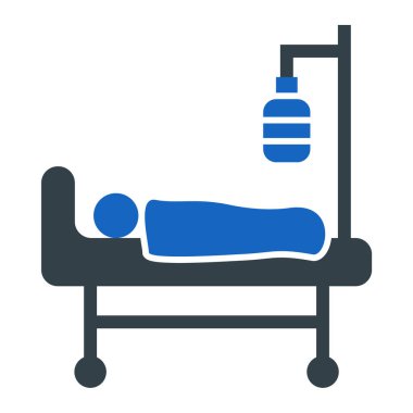 Hastane yatağı ikonu. Web için vektör simgelerinin özet çizimi