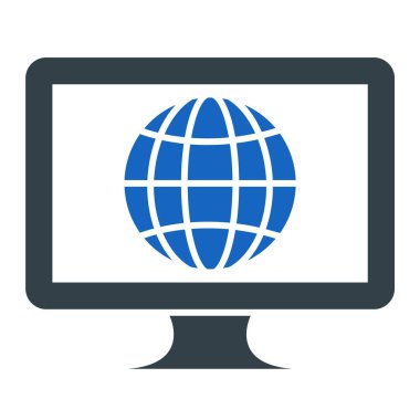 Monitör. Web simgesi basit illüstrasyon