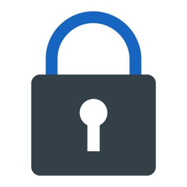 Asma kilit simgesi. Güvenlik sistemi sembolü. düz tasarım biçimi.