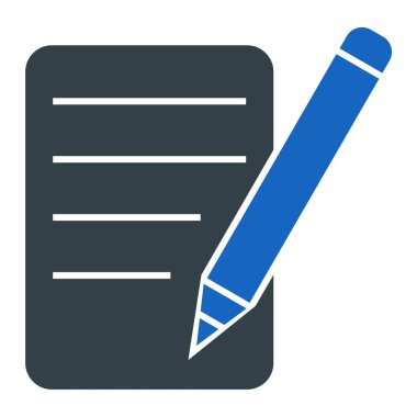 Kalem simgesi. Web tasarımı için sözleşme vektör sembolünün basit çizimi