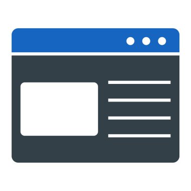 tarayıcı pencere simgesi. Web için web sayfası düğmesi vektör simgelerinin basit çizimi