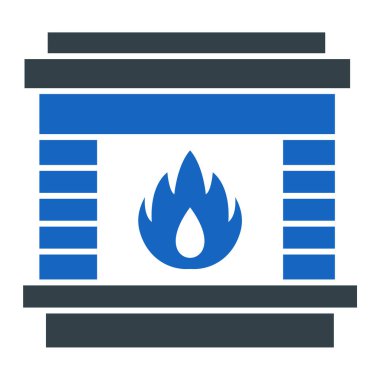 Ateş ikonu. Web için şömine vektör simgelerinin özet çizimi