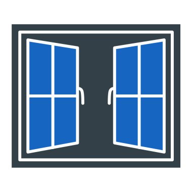 Beyaz arkaplanda izole edilmiş pencere simgesi vektörü, duvar işareti logosu