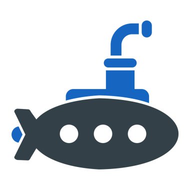 Denizaltı. Web simgesi basit illüstrasyon