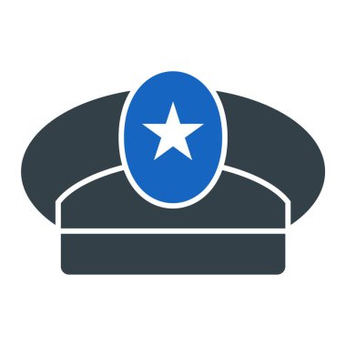 hat simgesi vektörü web ve mobil uygulama tasarımınız için beyaz arkaplanda izole edildi, polis logosu kavramı