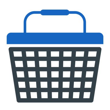 Alışveriş sepeti ikonu. Web için basit bir dükkan vektör sembolü çizimi