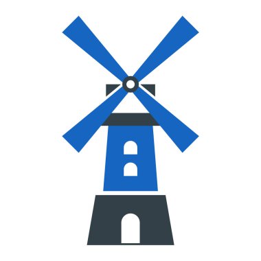 Yel değirmeni ikonu vektör illüstrasyonu