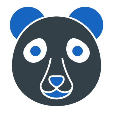 panda yüz simgesi vektör illüstrasyonu