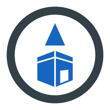 Yönlendirme vektörü simgesi. biçim düz yuvarlak sembol, kahverengi renk, beyaz arkaplan.