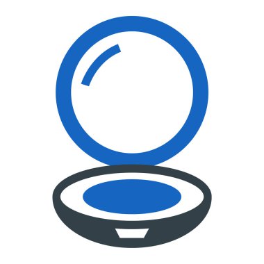 Makyaj ikonu. Web için toz vektör simgelerinin özet çizimi