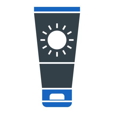 Güneş kremi ikonu vektörü. Plaj güneşi işareti. izole edilmiş sınır sembolü çizimi