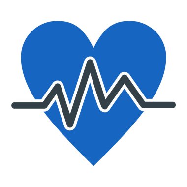 kalp atışı çizgisi simgesi, vektör illüstrasyonu