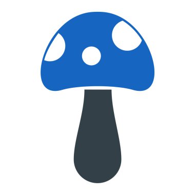 Mantar ikonu. Ağ için mantar vektör simgelerinin tek düz çizimi