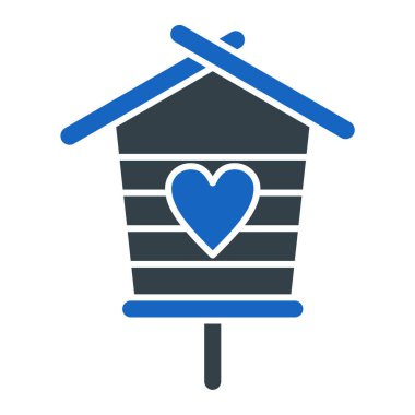 kalp şekli vektör çizimi olan ev