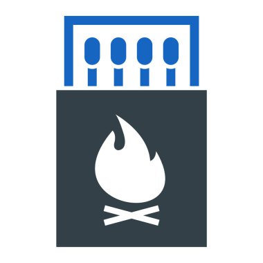 Tek izole edilmiş ateş ikonunun vektör çizimi