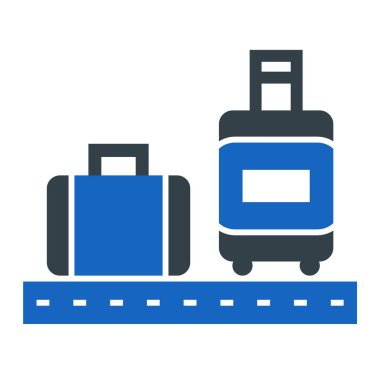 seyahat valizi simgesi. Web için bagaj bagaj vektör simgelerinin basit çizimi