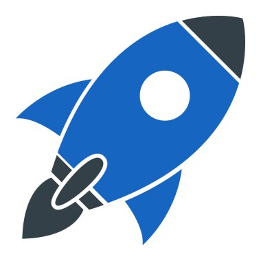 Roket. Web simgesi basit illüstrasyon