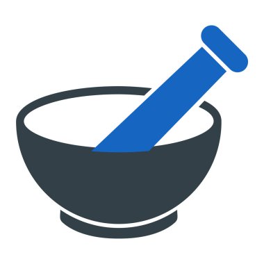 Havan topu ve tokmak ikonu. Web için tıbbi kaşık vektör simgelerinin basit çizimi