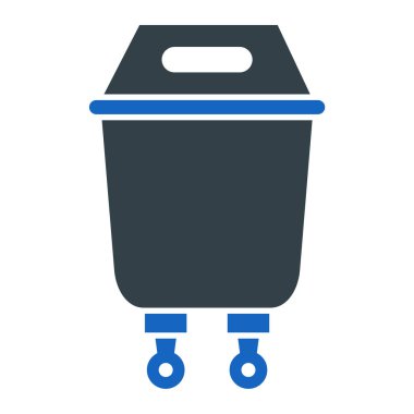 Çöp kutusu simgesi, vektör illüstrasyonu