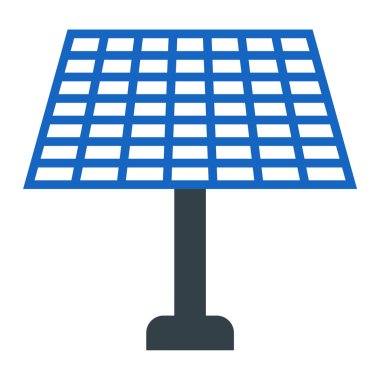 Güneş paneli simgesi. Ağ için enerji lambası vektör simgelerinin basit çizimi