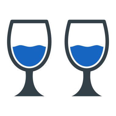 şarap cam ikonu vektör illüstrasyonu