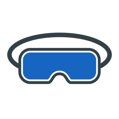 Yüzme gözlüğü ikonu. Web için şnorkel vektör simgelerinin özet çizimi