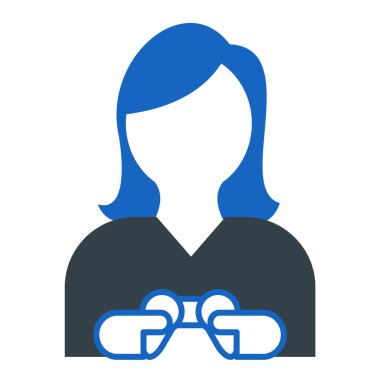 Gözlük vektör çizimi olan kadın