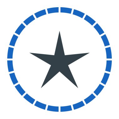 Yıldız vektör simgesi. bu düz sembol beyaz arkaplanda gri ve mavi renklerle çizilir