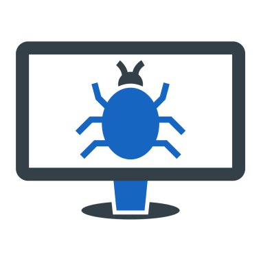 Virüs simgesi. Web için basit hata vektör simgeleri çizimi