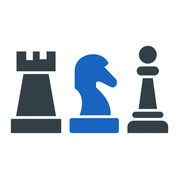 Шаховий Значок Вектор Ізольований Білому Тлі Концепція Логотипу Ігрового Знаку — стоковий вектор