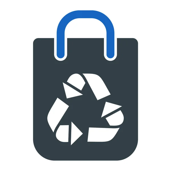 Tas Met Recycle Teken Pictogram Vectorillustratie — Stockvector