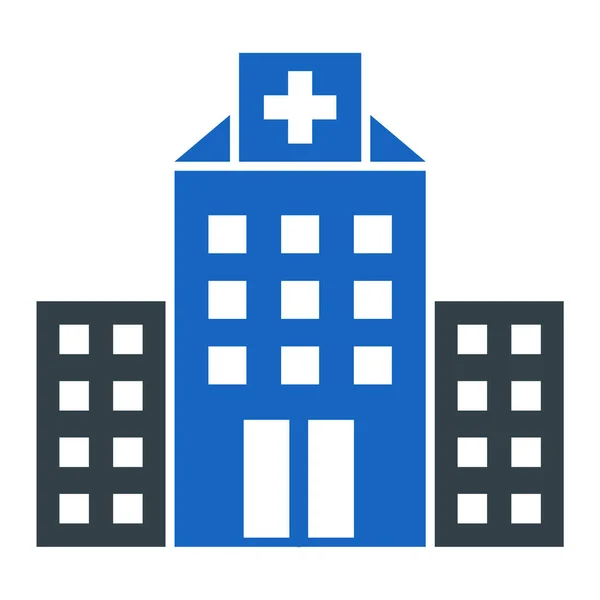 Лікарня Будівля Значок Векторні Ілюстрації — стоковий вектор