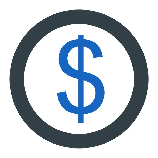 Dollar Vectoricoon Stijl Tweekleurig Plat Symbool Blauwe Witte Kleuren Afgeronde — Stockvector