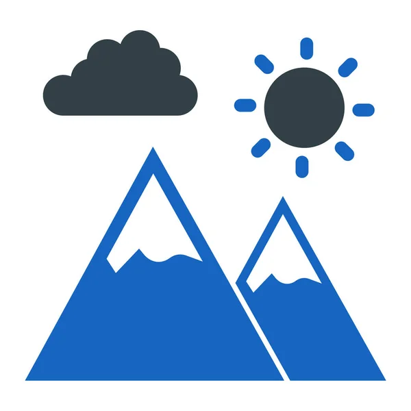 Montañas Icono Web Ilustración Simple — Archivo Imágenes Vectoriales