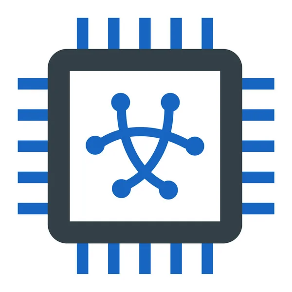 Processeur Puce Vecteur Icône Illustration Simple — Image vectorielle