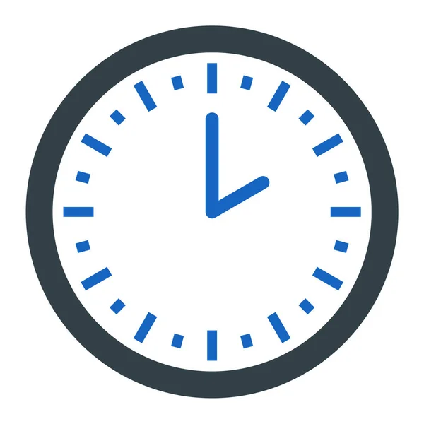 Clock Vector Icon Style Bicolor Flat Symbol Smooth Blue Colors — Stock Vector