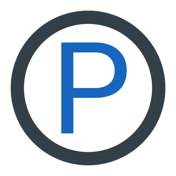 Parking Sign Vector Icon Style Bicolor Flat Symbol Blue White — Vector de stock