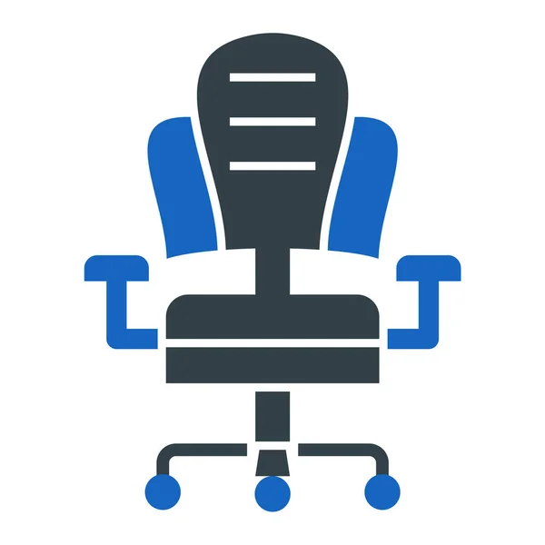 Escritório Cadeira Ícone Vetor Ilustração —  Vetores de Stock