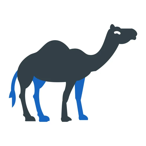 Icono Camello Estilo Plano Aislado Sobre Fondo Blanco Verano Símbolo — Vector de stock