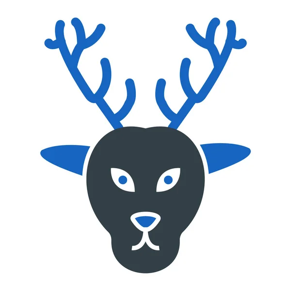 Reindeer Icon Flat Illustration Deer Vector Icons — Stock Vector