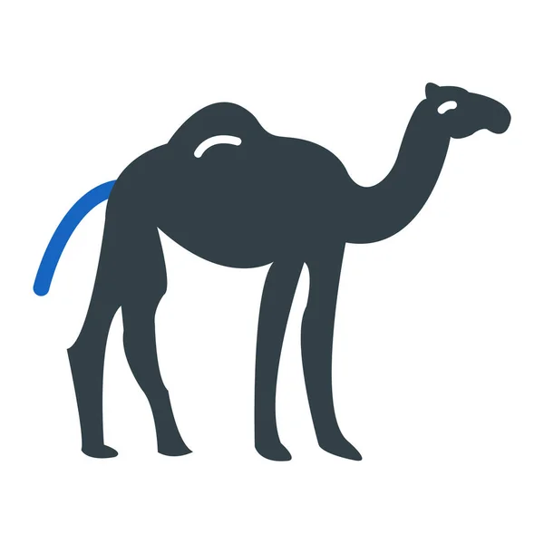 Icono Camello Estilo Plano Aislado Sobre Fondo Blanco Animal Símbolo — Vector de stock