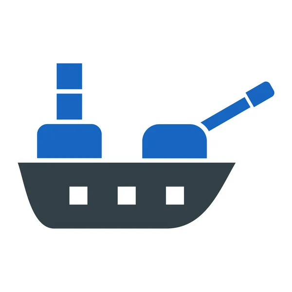 Militärschiff Web Symbol Einfache Illustration — Stockvektor