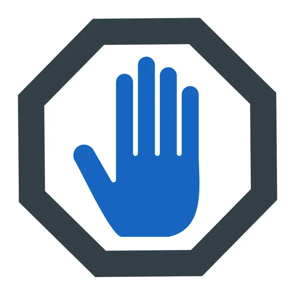 Ikona Stop Sign Jednoduchá Ilustrace Vektorových Ikon Ručního Tisku Pro — Stockový vektor