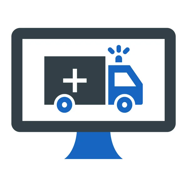 Krankenwagen Web Ikone Einfaches Design — Stockvektor