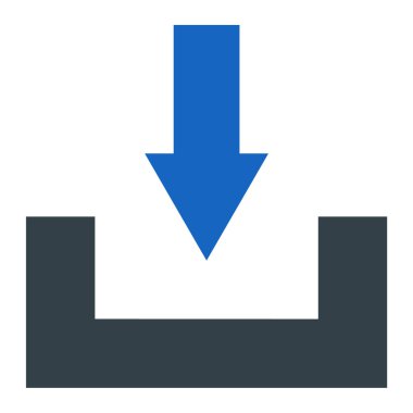 Okun vektör simgesini indir. biçim düz sembol, mavi renk, yuvarlak açılar, beyaz arkaplan