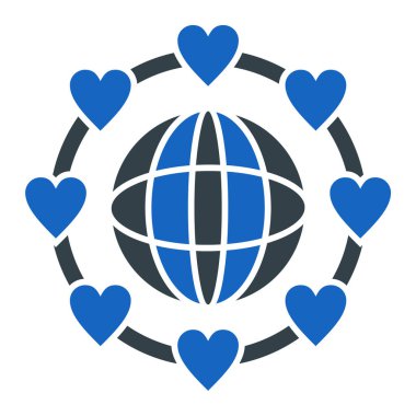 Kalp. Web simgesi vektör illüstrasyonu