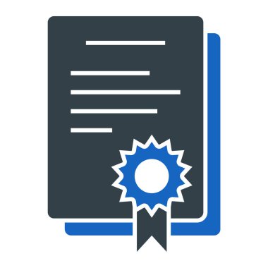 Sertifika. Web simgesi vektör illüstrasyonu